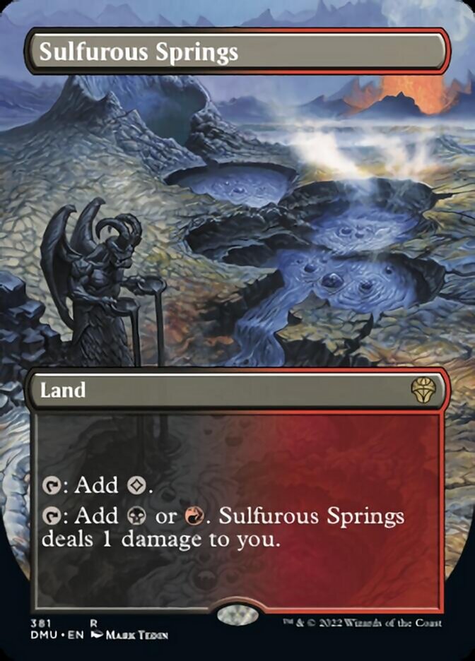 Sulfurous Springs (Borderless Alternate Art) [Dominaria United] | Good Games Modbury