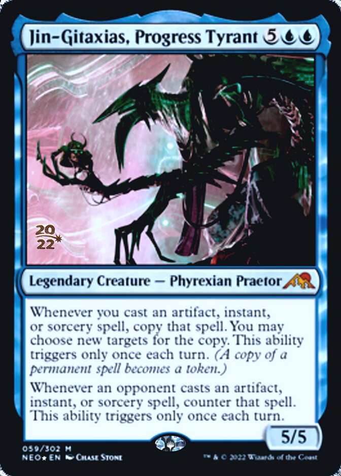 Jin-Gitaxias, Progress Tyrant [Kamigawa: Neon Dynasty Prerelease Promos] | Good Games Modbury