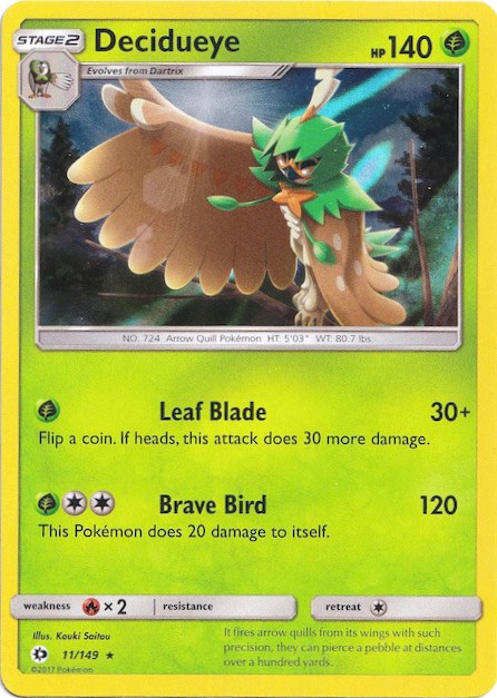 Decidueye (11/149) (Water Web Holo) [Sun & Moon: Base Set] | Good Games Modbury