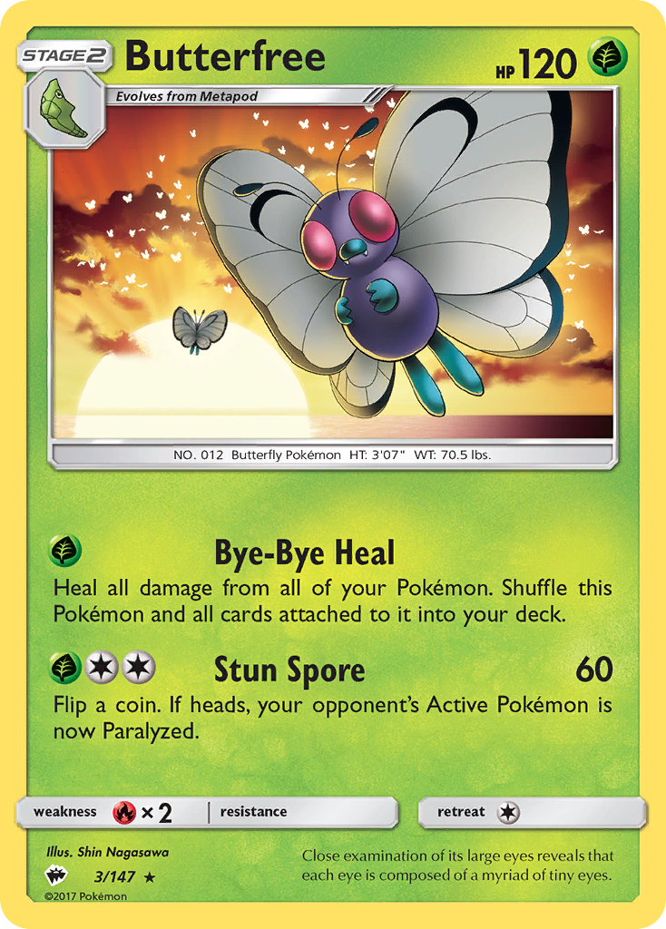 Butterfree (3/147) [Sun & Moon: Burning Shadows] | Good Games Modbury