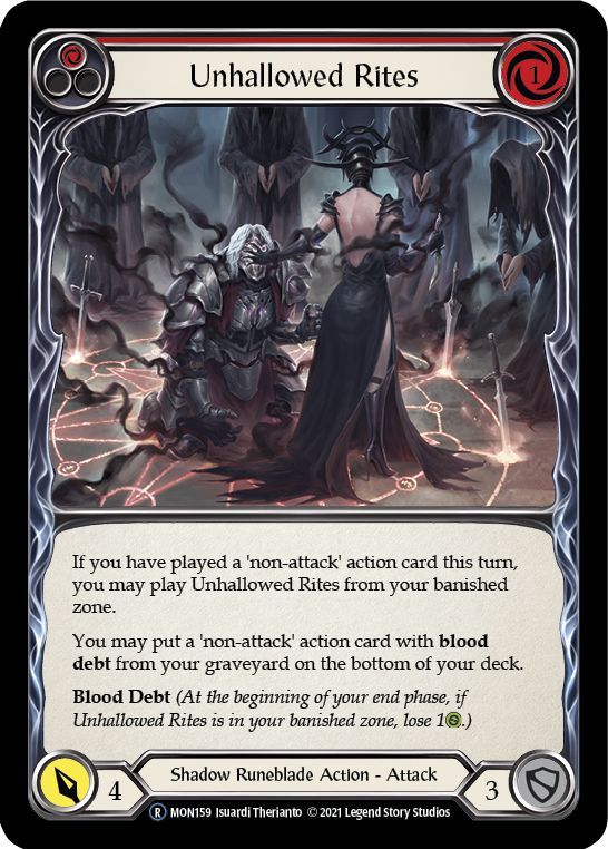 Unhallowed Rites (Red) [U-MON159-RF] (Monarch Unlimited)  Unlimited Rainbow Foil | Good Games Modbury