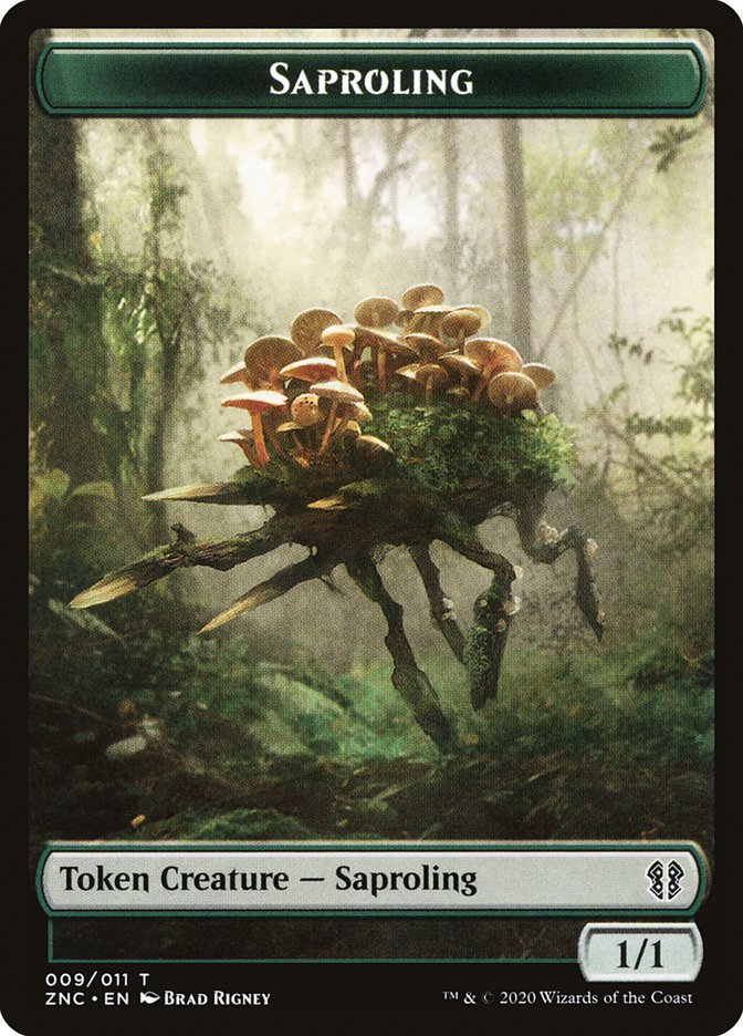 Beast // Saproling Double-Sided Token [Zendikar Rising Commander Tokens] | Good Games Modbury