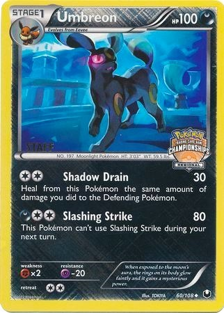 Umbreon (60/108) (Regional Championship Promo Staff) [Black & White: Dark Explorers] | Good Games Modbury