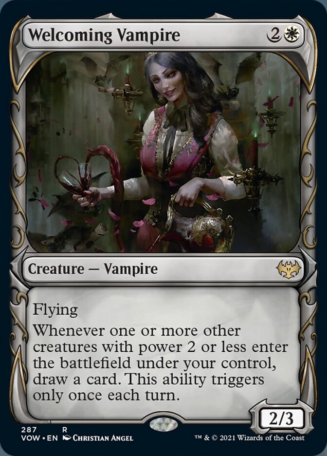 Welcoming Vampire (Showcase Fang Frame) [Innistrad: Crimson Vow] | Good Games Modbury