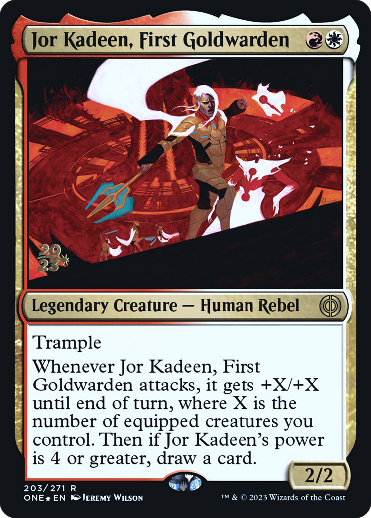 Jor Kadeen, First Goldwarden [Phyrexia: All Will Be One Prerelease Promos] | Good Games Modbury