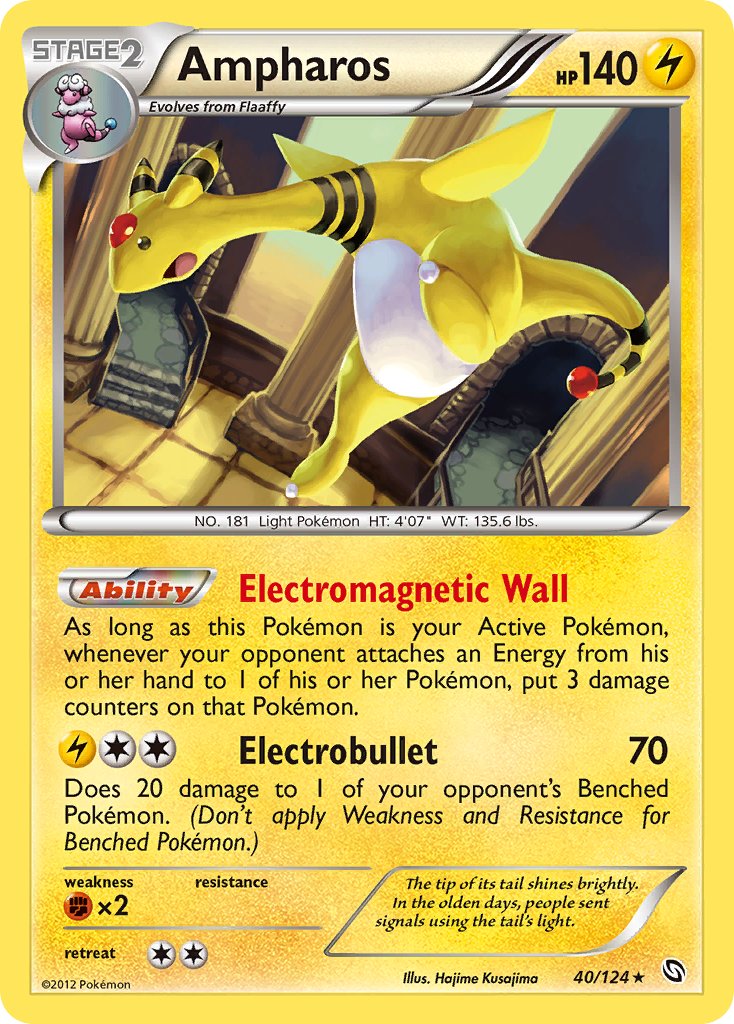 Ampharos (40/124) (Cosmos Holo) (Blister Exclusive) [Black & White: Dragons Exalted] | Good Games Modbury