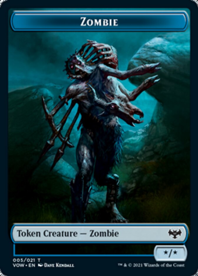 Zombie (008) // Zombie (005) Double-Sided Token [Innistrad: Crimson Vow Tokens] | Good Games Modbury