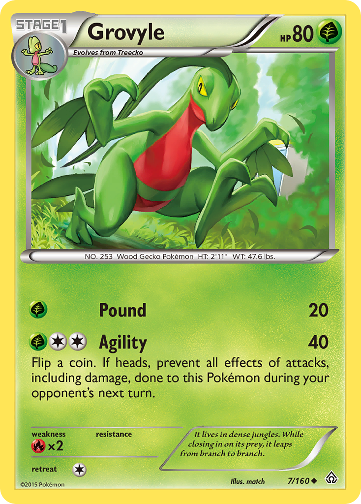 Grovyle (7/160) [XY: Primal Clash] | Good Games Modbury