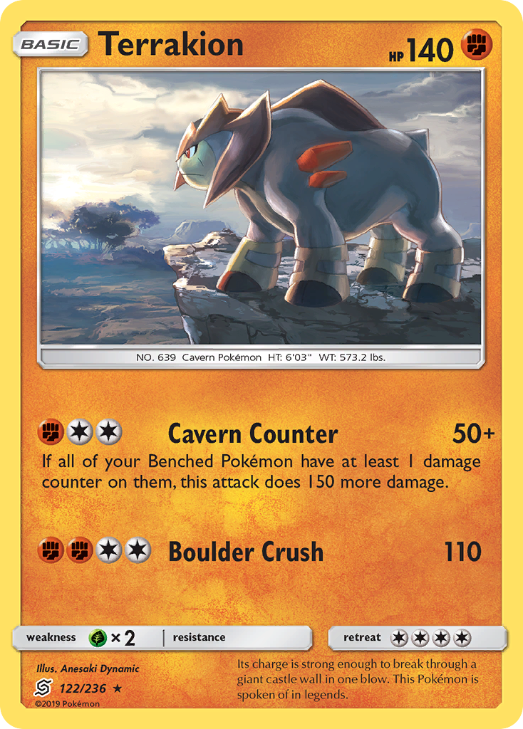 Terrakion (122/236) [Sun & Moon: Unified Minds] | Good Games Modbury
