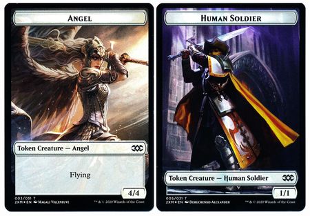 Angel // Human Soldier Double-Sided Token [Double Masters Tokens] | Good Games Modbury