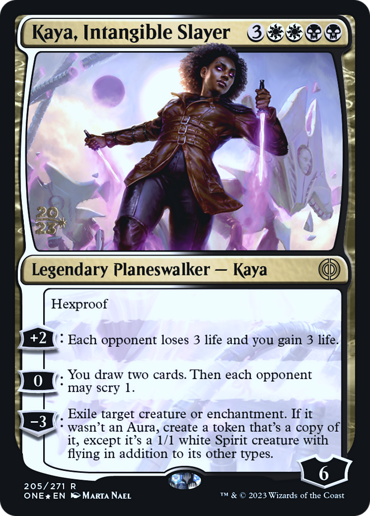 Kaya, Intangible Slayer [Phyrexia: All Will Be One Prerelease Promos] | Good Games Modbury