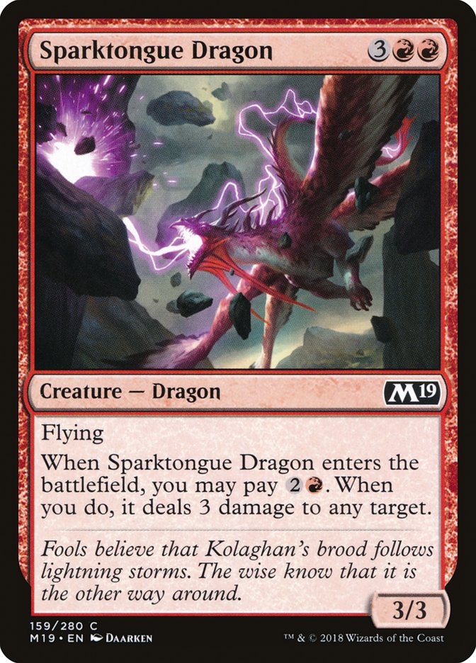 Sparktongue Dragon [Core Set 2019] | Good Games Modbury