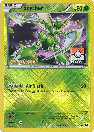 Scyther (4/108) (League Promo 4th Place) [Black & White: Dark Explorers] | Good Games Modbury