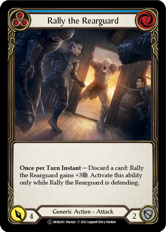 Rally the Rearguard (Blue) [U-MON283-RF] (Monarch Unlimited)  Unlimited Rainbow Foil | Good Games Modbury