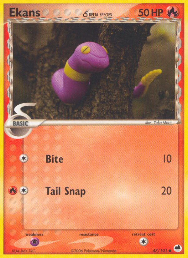 Ekans (47/101) (Delta Species) [EX: Dragon Frontiers] | Good Games Modbury