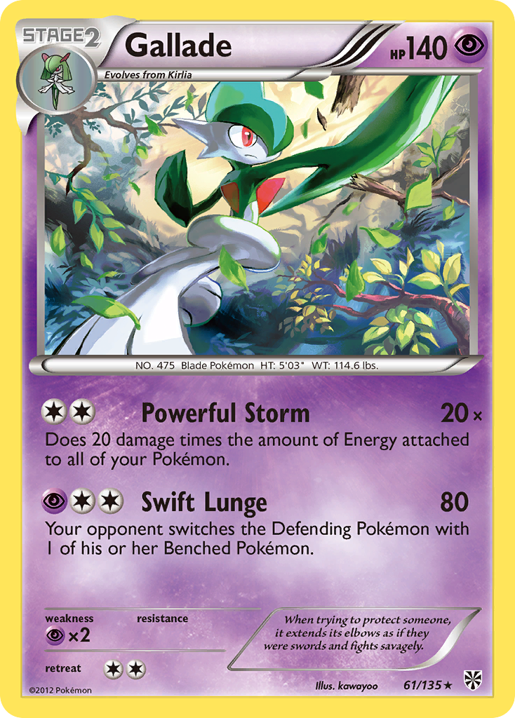 Gallade (61/135) [Black & White: Plasma Storm] | Good Games Modbury