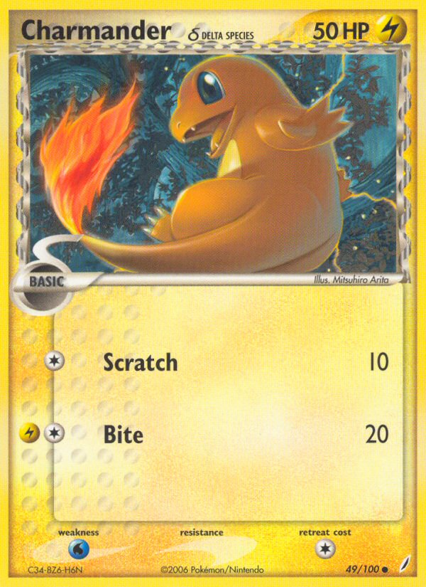 Charmander (49/100) (Delta Species) [EX: Crystal Guardians] | Good Games Modbury