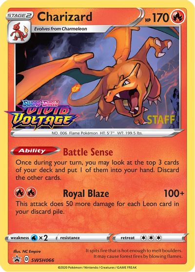 Charizard (SWSH066) (Staff Prerelease Promo) [Sword & Shield: Black Star Promos] | Good Games Modbury