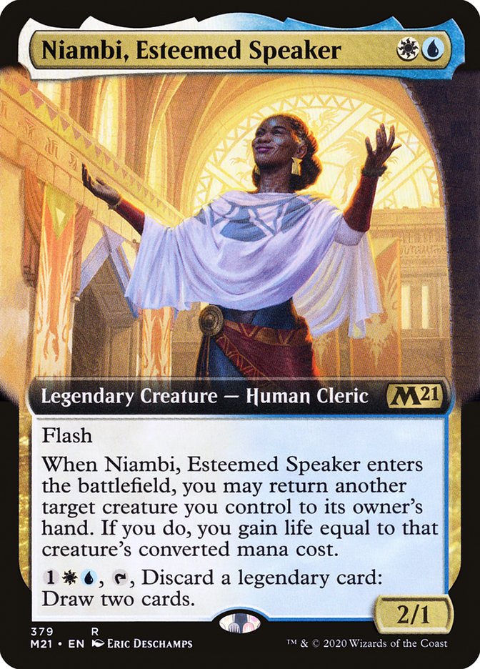 Niambi, Esteemed Speaker (Extended Art) [Core Set 2021] | Good Games Modbury