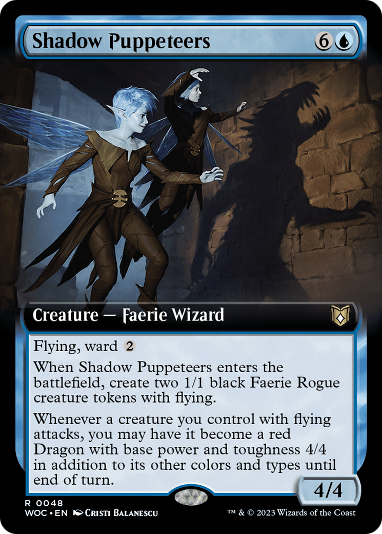 Shadow Puppeteers (Extended Art) [Wilds of Eldraine Commander] | Good Games Modbury