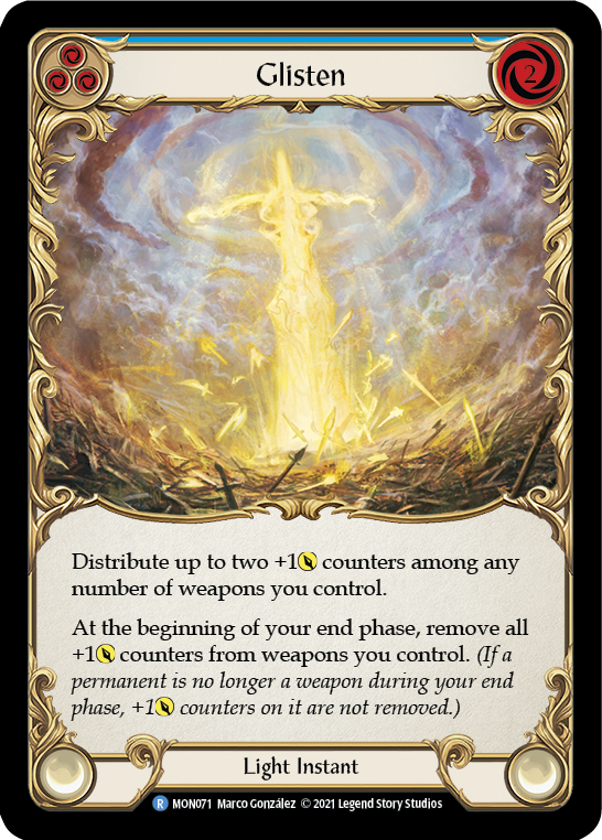 Glisten (Blue) [MON071-RF] (Monarch)  1st Edition Rainbow Foil | Good Games Modbury