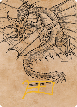 Ancient Gold Dragon Art Card (44) (Gold-Stamped Signature) [Commander Legends: Battle for Baldur's Gate Art Series] | Good Games Modbury