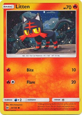 Litten (24/149) (Cosmos Holo) [Sun & Moon: Base Set] | Good Games Modbury