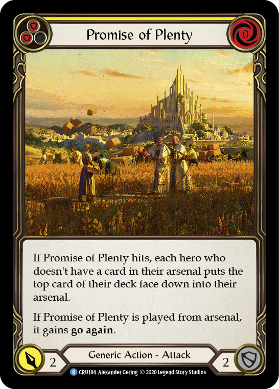 Promise of Plenty (Yellow) [CRU184] (Crucible of War)  1st Edition Normal | Good Games Modbury