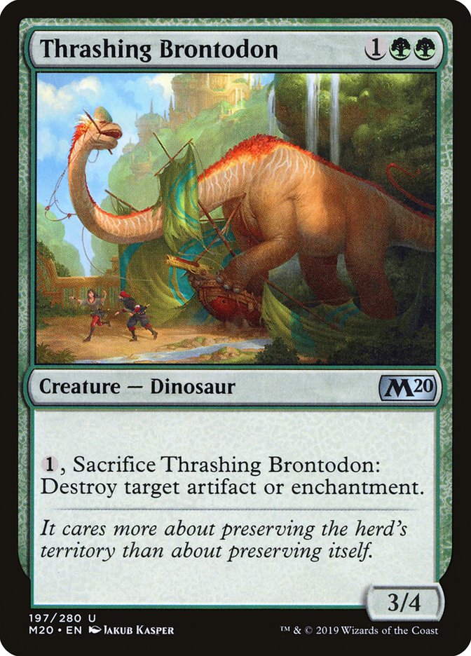 Thrashing Brontodon [Core Set 2020] | Good Games Modbury