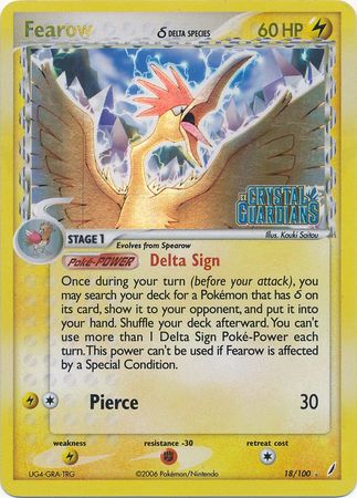 Fearow (18/100) (Delta Species) (Stamped) [EX: Crystal Guardians] | Good Games Modbury