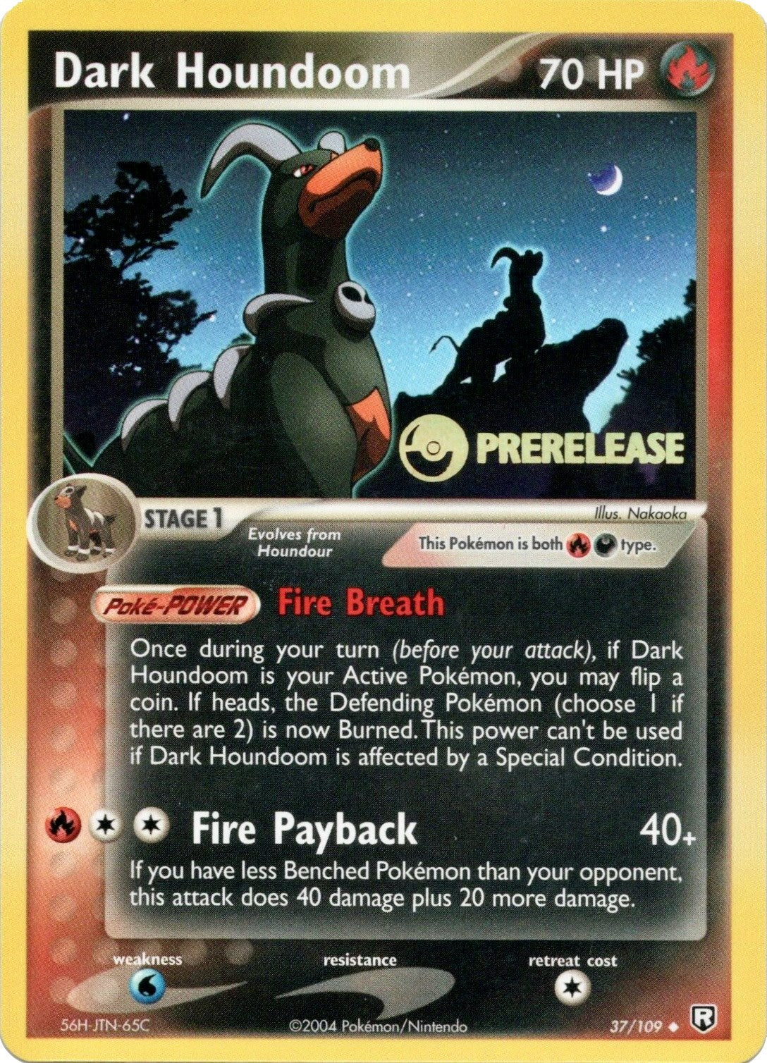 Dark Houndoom (37/109) (Prerelease Promo) [EX: Team Rocket Returns] | Good Games Modbury