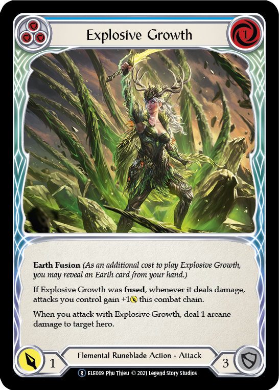 Explosive Growth (Blue) [U-ELE069] (Tales of Aria Unlimited)  Unlimited Rainbow Foil | Good Games Modbury