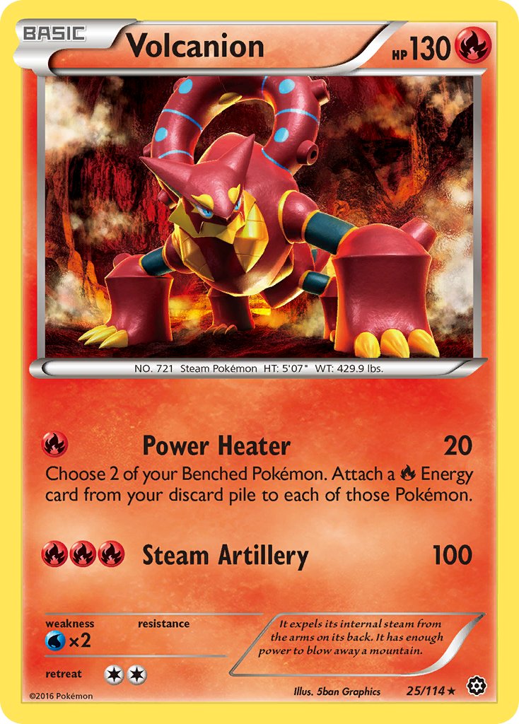 Volcanion (25/114) (Cracked Ice Holo) (Theme Deck Exclusive) [XY: Steam Siege] | Good Games Modbury