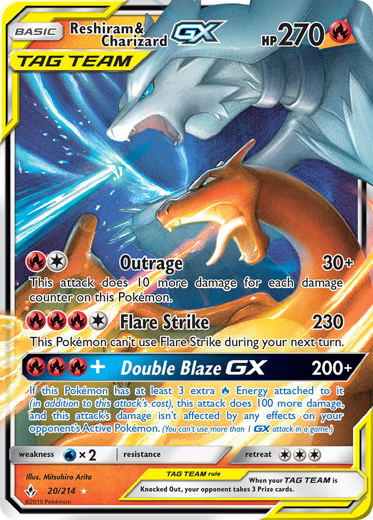 Reshiram & Charizard GX (20/214) [Sun & Moon: Unbroken Bonds] | Good Games Modbury