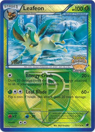 Leafeon (11/116) (Regional Championship Promo Staff) [Black & White: Plasma Freeze] | Good Games Modbury