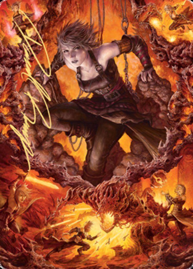 Nahiri, Heir of the Ancients 2 Art Card (Gold-Stamped Signature) [Zendikar Rising Art Series] | Good Games Modbury