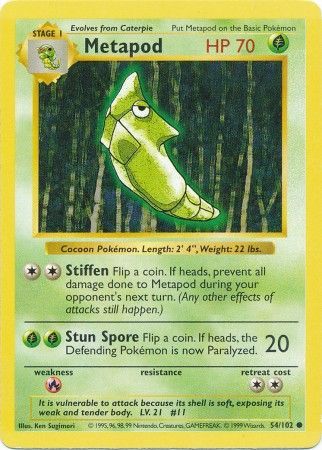 Metapod (54/102) [Base Set Shadowless Unlimited] | Good Games Modbury