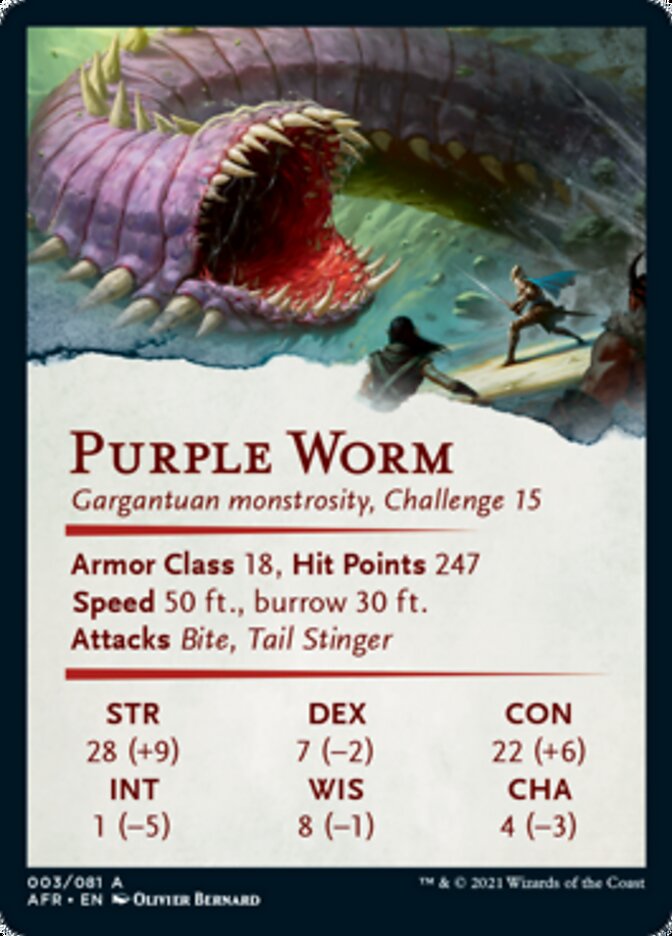 Purple Worm Art Card [Dungeons & Dragons: Adventures in the Forgotten Realms Art Series] | Good Games Modbury