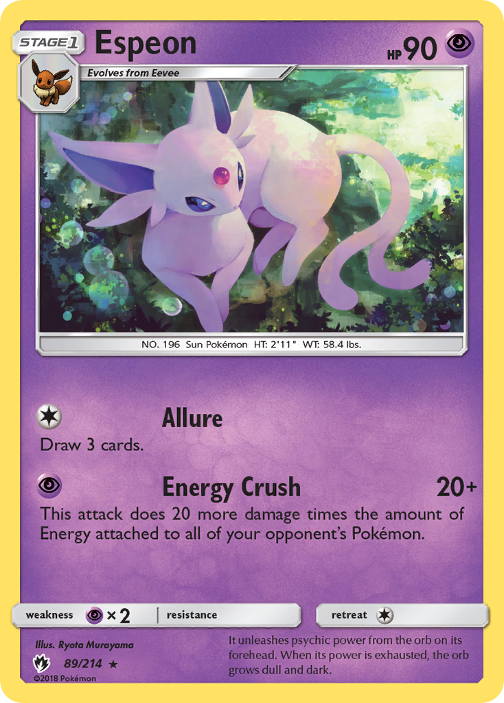 Espeon (89/214) [Sun & Moon: Lost Thunder] | Good Games Modbury