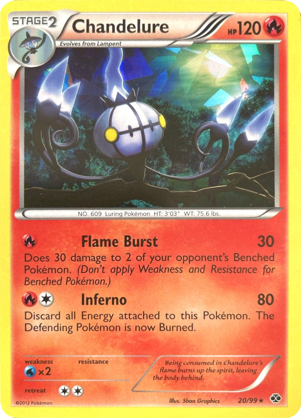 Chandelure (20/99) (Cracked Ice Holo) [Black & White: Next Destinies] | Good Games Modbury