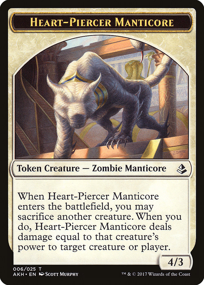 Heart-Piercer Manticore Token [Amonkhet Tokens] | Good Games Modbury