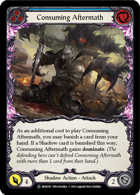 Consuming Aftermath (Blue) [U-MON197-RF] (Monarch Unlimited)  Unlimited Rainbow Foil | Good Games Modbury