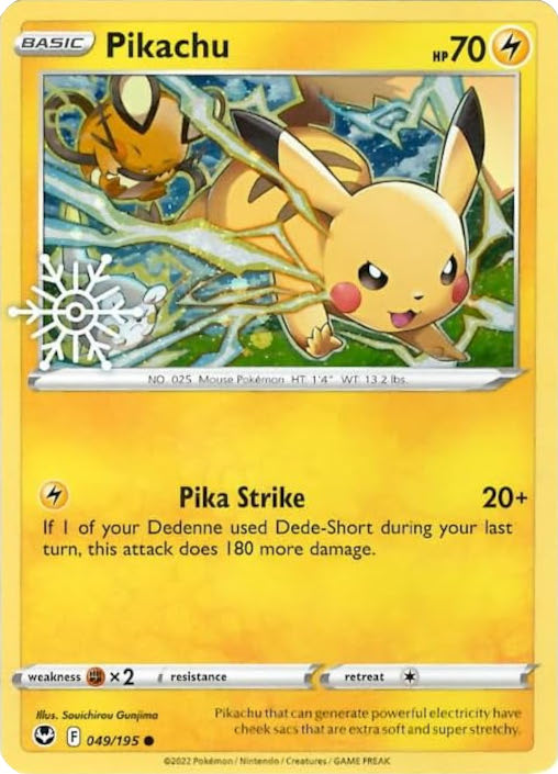 Pikachu (049/195) (Holiday Calendar) [Sword & Shield: Silver Tempest] | Good Games Modbury