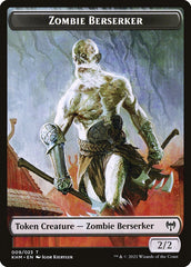 Human Warrior // Zombie Berserker Double-Sided Token [Kaldheim Tokens] | Good Games Modbury