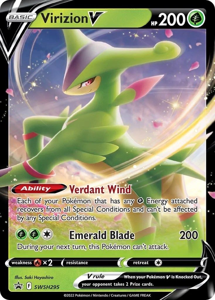 Virizion V (SWSH295) (Jumbo Card) [Sword & Shield: Black Star Promos] | Good Games Modbury