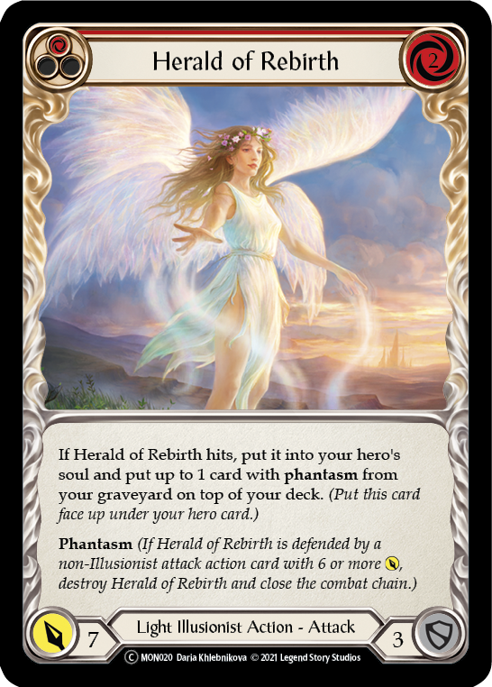 Herald of Rebirth (Red) [U-MON020-RF] (Monarch Unlimited)  Unlimited Rainbow Foil | Good Games Modbury