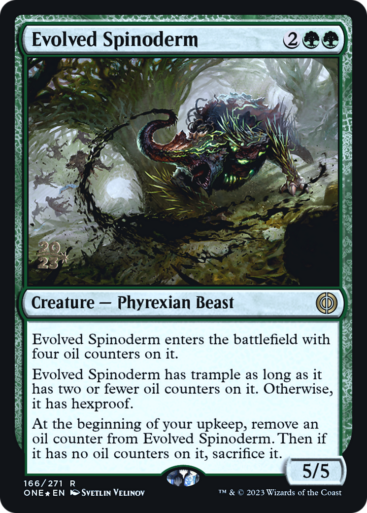 Evolved Spinoderm [Phyrexia: All Will Be One Prerelease Promos] | Good Games Modbury