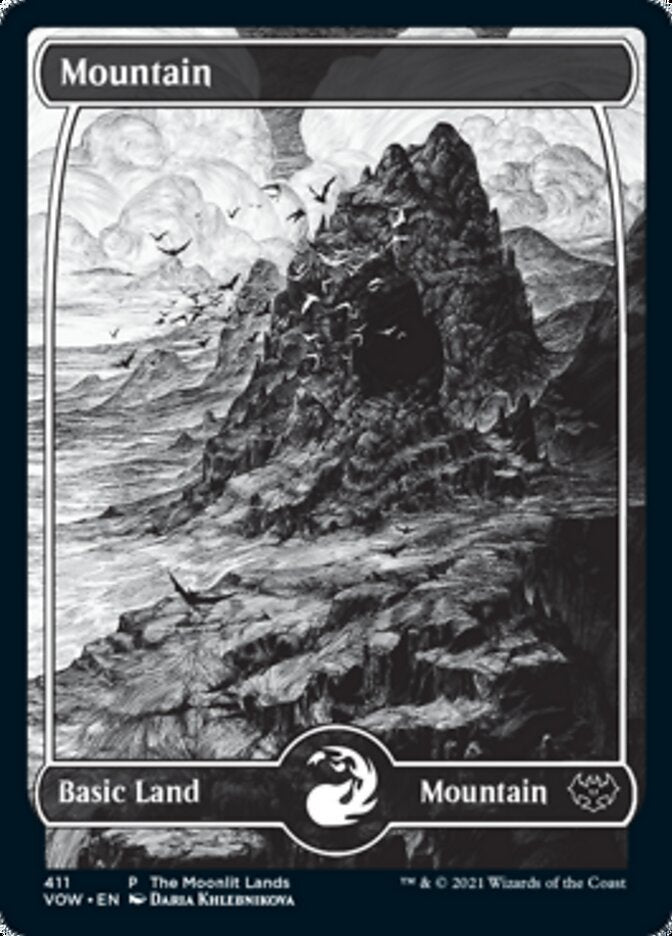 Mountain (The Moonlit Lands) (Foil Etched) [Innistrad: Crimson Vow Promos] | Good Games Modbury