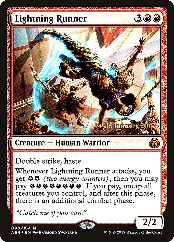 Lightning Runner [Aether Revolt Prerelease Promos] | Good Games Modbury