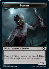 Zombie (005) // Wrenn and Seven Emblem Double-Sided Token [Innistrad: Midnight Hunt Tokens] | Good Games Modbury